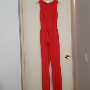 Bebe Orange Zip Back Jumpsuit NWT Small